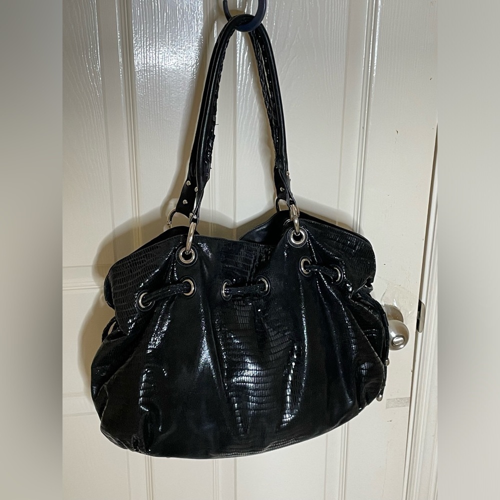 CHEZ FINE LEATHER GOODS by CHERYL LEATHER SNAKE HANDBAG SHOULDER LARGE‌‌